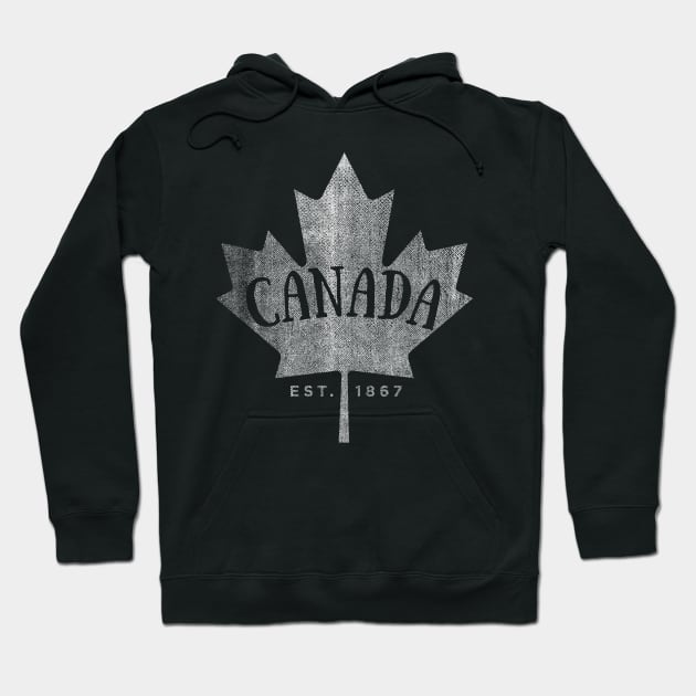 Canada Maple Leaf design - Canada Est. 1867 Vintage Script Hoodie by Vector Deluxe